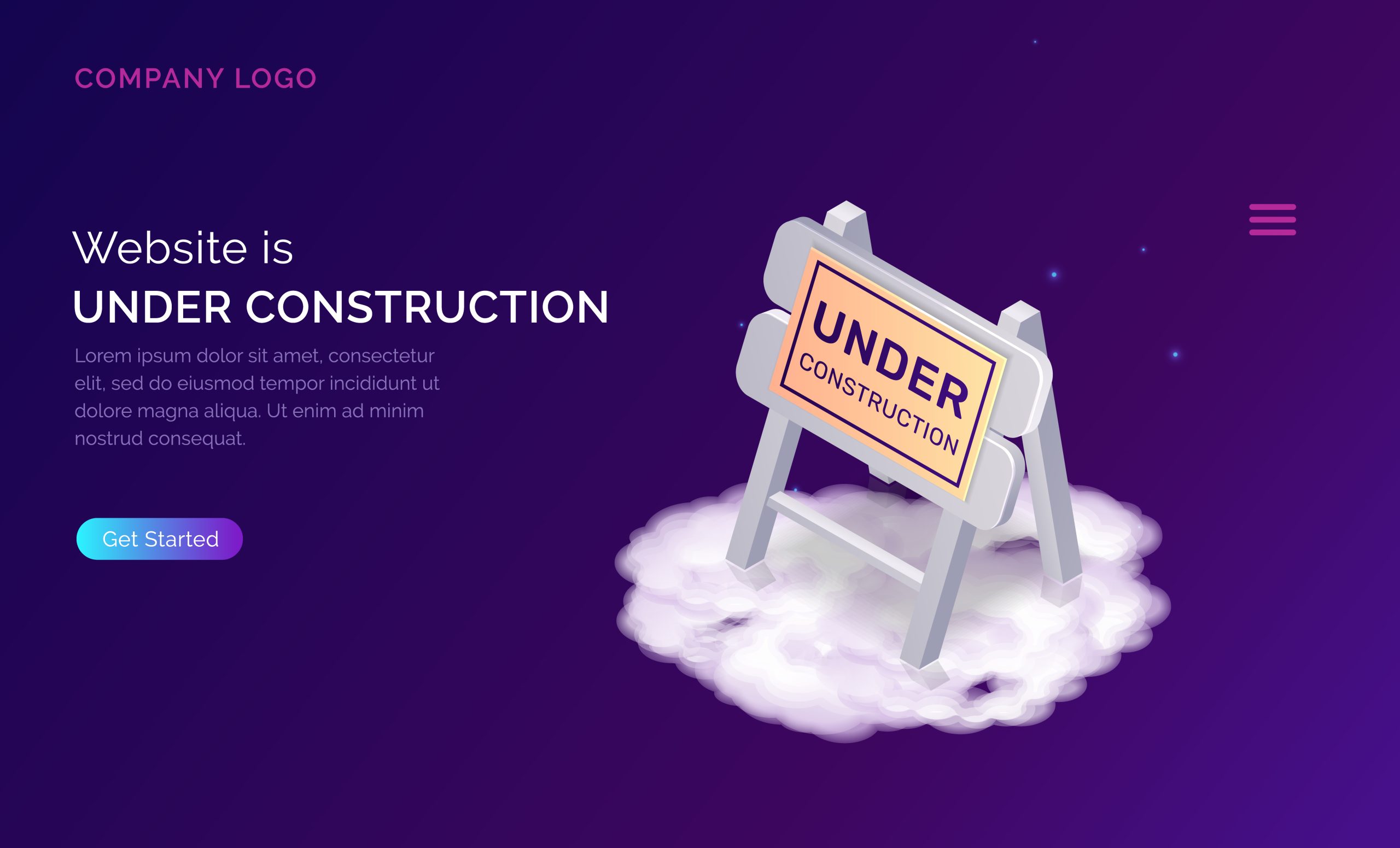 Website under construction, maintenance work error